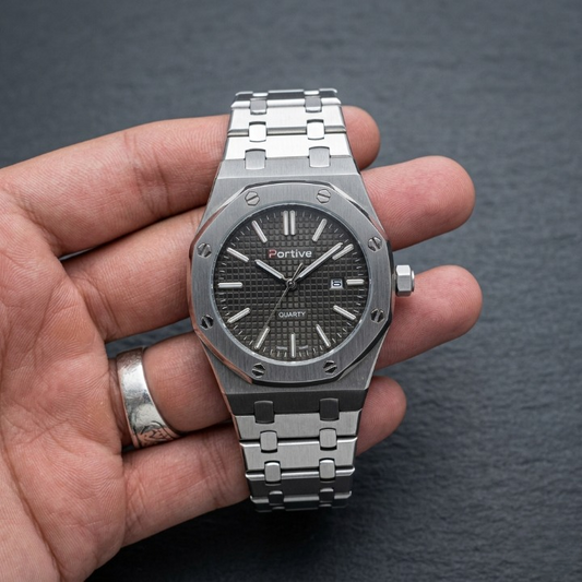 Portive Men’s Black Chronograph Watch – Stylish Analog Wrist Watch with Comfortable Strap for Casual & Formal Fashion