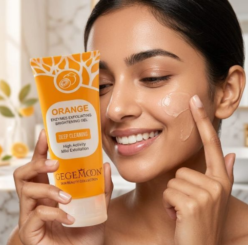 Orange Exfoliating Dead Skin Remover Gel 120ml – Face Peeling Gel, Deep Cleansing Exfoliator for Smooth, Glowing & Refreshed Skin (GegeMoon)