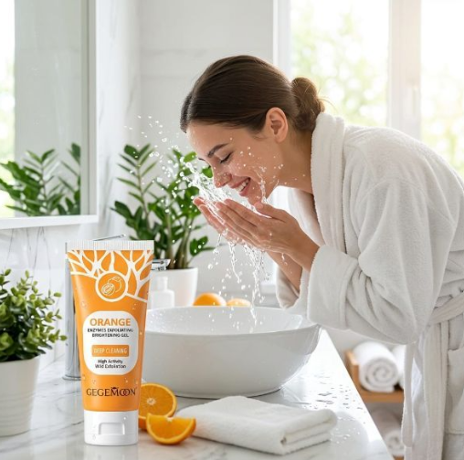 Orange Exfoliating Dead Skin Remover Gel 120ml – Face Peeling Gel, Deep Cleansing Exfoliator for Smooth, Glowing & Refreshed Skin (GegeMoon)