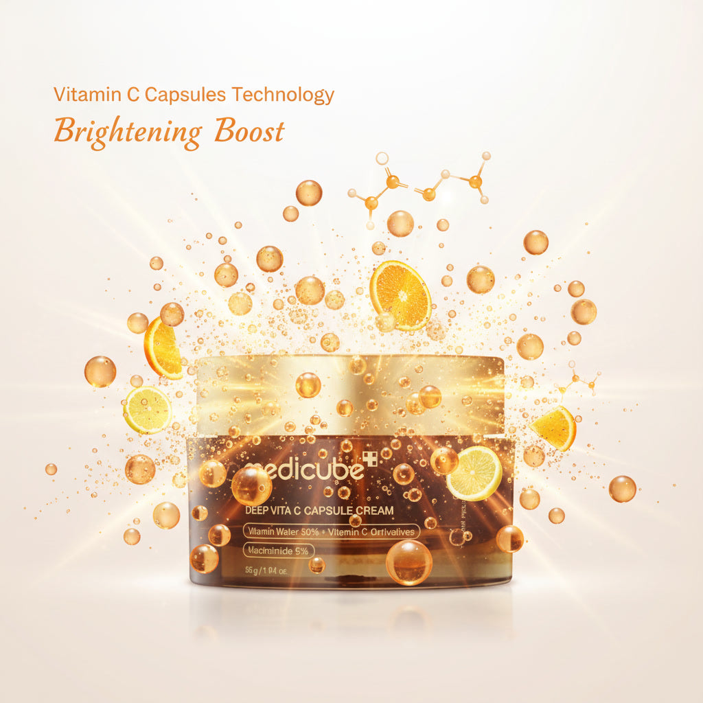Medicube Deep Vita C Capsule Cream 55g – Vitamin C Brightening & Hydrating Moisturizer for Glowing, Smooth & Youthful Skin