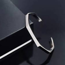 Trendy Stainless Steel Half Cuff Bracelet for Boys – Stylish 7" Half Cut Cuff Bangle | Modern Fashion Accessory