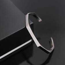 Trendy Stainless Steel Half Cuff Bracelet for Boys – Stylish 7" Half Cut Cuff Bangle | Modern Fashion Accessory